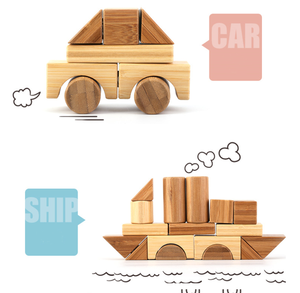 Hoye craft – blocs de construction sûrs et organiques, jouet enfants maternelle Montessori, ensemble de blocs en bambou avec <span class=keywords><strong>alphabet</strong></span> - Product Image 5