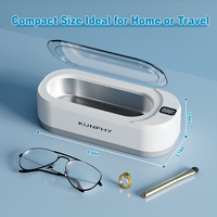 Nettoyeur ultrasonique intelligent électrique numérique multifonctionnel portable pour la maison, les bijoux, les lunettes, l'utilisation automobile, capacité de 350 ml, en acier inoxydable