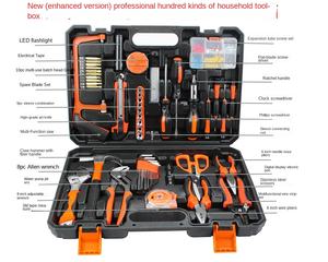 Holzbearbeitungs- und Elektrowerkzeug-Set mit individuellem Logo, Handwerkzeugkasten, Holzbearbeitungswerkzeuge, Handwerkzeug-Set, Geschenk, 102-teilig - Product Image 1