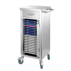 Medical stainless steel medical <b>record</b> cabinet, medical <b>record</b> folder trolley, filing cabinet, thickened patient document rack, - Product Image 1