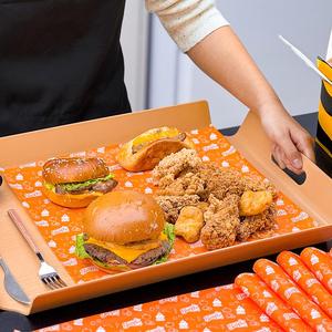 Custom Print logo Food-Grade Coated Virgin <b>Greaseproof</b> <b>Paper</b> for Burger Bread Packaging Takeaway Restaurants Fast Food Wrapping - Product Image 3