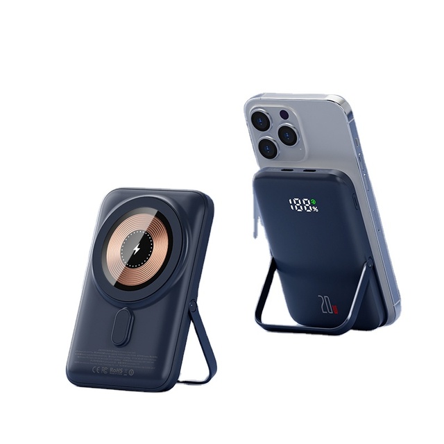 Hedelong Factory Hot New Portable Magnetic Wireless Power Bank Phone Charger Fast Charging Mini Power Bank Magnetic With Bracket