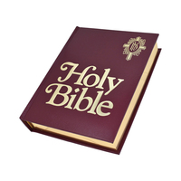 Fabrication d'accessoires bibliques, impression de bibles anglaises chrétiennes, couverture en cuir souple avec logo en relief personnalisé en gros
