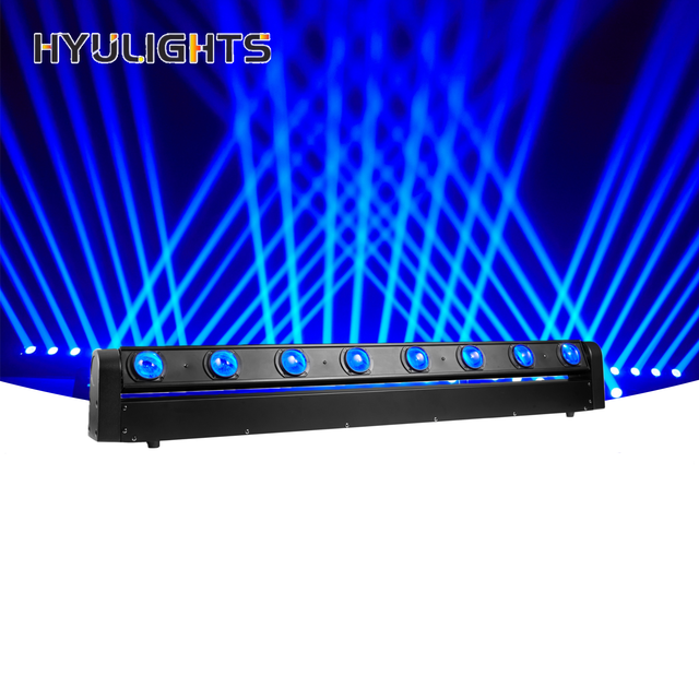 8X12W Performance 4in1 RGBW LED Moving Head Stage Light Bar Beam Wall Washer 8-Eye Beam Lights DMX512 Control Lighting Equipment