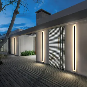 Outdoor Waterproof Long Strip Led Wall Light Garden Villa Terrace Decoration Minimalist Background Wall Line Light Aluminum 220V