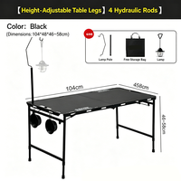Table pliante tactique multifonctionnelle IGT avec support pour lampe suspendue, revêtement anti-corrosion pour utilisation en extérieur dans les parcs