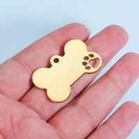 Pendentif personnalisé en forme d'os pour chien avec gravure, plaque nominative, logo personnalisé, médaille pour animal de compagnie en acier inoxydable, étiquettes d'identification