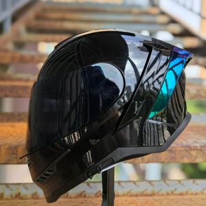 Nuovo <span class=keywords><strong>Casco</strong></span> Integrale da Moto con Doppio Visore, Certificato DOT, in Materiale ABS, Logo <span class=keywords><strong>Personalizzato</strong></span>, Spoiler Cromato - Product Image 4