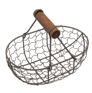 Handmade Design Metal <b>Egg</b> Wire <b>Basket</b> Wooden Handle Top Quality Wired <b>Egg</b> <b>Basket</b> Kitchen Decorative Iron Wire <b>Basket</b> - Product Image 6