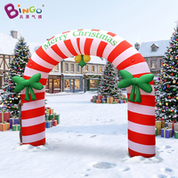 Arche gonflable publicitaire personnalisée Père Noël avec LED, arche de Noël gonflable d'extérieur pour la décoration de jardin et de fêtes
