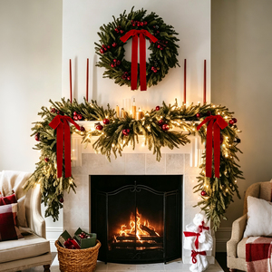 Lazos <span class=keywords><strong>de</strong></span> Terciopelo Rojo Borgoña para Decoración, Lazos para Árbol <span class=keywords><strong>de</strong></span> Navidad, Lazos para Envolver Regalos, Lazos Vintage para <span class=keywords><strong>Puerta</strong></span>, Lazos <span class=keywords><strong>de</strong></span> Terciopelo con Cierre <span class=keywords><strong>de</strong></span> Alambre - Product Image 3