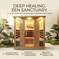 Ploutara 180cm 71in Zen Sanctuary Sauna Électrique Intérieur Préfabriqué pour Entrepreneurs avec Application Intelligente ETL CE FSC Hemlock 185F