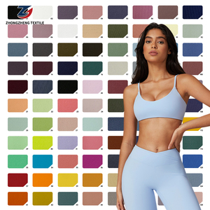 Tessuto per Reggiseni Sportivi in 330 <span class=keywords><strong>Colori</strong></span>, Vendita all'Ingrosso, Maglia a Trama Elastica su Entrambi i Lati, 75% Nylon 25% Spandex, 220GSM, Tessuto per Completi Yoga - Product Image 1