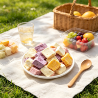 Vriesgedroogde yoghurt fruitblokjes blauwe bes gele perzik aardbei mango smaak fruityoghurtblokjes