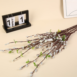 Planta Artificial Colgante Alta de Sauce Plateado con Frutos, Flores de Tallo Largo, Bonsái Estético para Escritorio, Flores Artificiales al por Mayor - Product Image 4