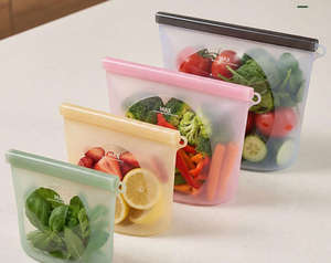 Bolsa Contenedora de Alimentos a Prueba de Fugas de Grado Alimenticio, Bolsas de Silicona Reutilizables para Almacenamiento <span class=keywords><strong>en</strong></span> Congelador, para Empacar Alimentos, Bolsa de Almacenamiento para Niños - Product Image 1
