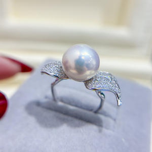 Support de bijoux en argent S925 pour anneau de perles DIY, bijoux en argent tendance avec perles rondes de 7 à 10 mm, 1400 - Product Image 3