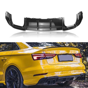 Usine <span class=keywords><strong>A3</strong></span> S3 voiture pare-chocs arrière diffuseur lèvre 4 conseils échappement garde Spoiler plaque séparateur pour <span class=keywords><strong>Audi</strong></span> <span class=keywords><strong>A3</strong></span> Sline S3 berline 2017 <span class=keywords><strong>2018</strong></span> 2019 - Product Image 4