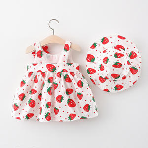 Summer Toddler Girl Clothes Set Baby Beach <strong>Dresses</strong> Cute Bow Plaid Sleeveless Cotton Newborn <strong>Princess</strong> <strong>Dress</strong>+Sunhat 2PCS Set - Product Image 2