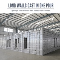 Panneau de coffrage mural en aluminium, 6061 T6, revêtement poudré, ISO 9001, panneau de coffrage réutilisable pour murs en béton armé
