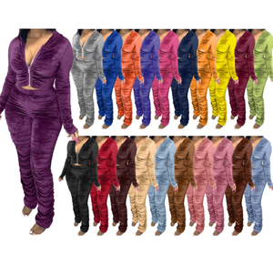 Completi Estivi da <span class=keywords><strong>Donna</strong></span> S-3XL 2024, <span class=keywords><strong>Tuta</strong></span> <span class=keywords><strong>in</strong></span> <span class=keywords><strong>Velluto</strong></span> con Zip Intera, Felpa con Cappuccio e Pantaloni Jogger Abbinati - Product Image 1