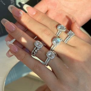 Dylam Classic Wedding Collection AAAAA Cubic Zirconia Engagement <b>Rings</b> <b>Sets</b> Stacking Sterling <b>Silver</b> 925 Wedding <b>Ring</b> <b>Set</b> - Product Image 5