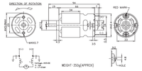 Motorreductor de CC RS 775VC con montaje de brida para electrodomésticos, eficiencia IE1, 17500 RPM, a prueba de goteo, con escobillas y rodamientos de bolas delanteros, taladro eléctrico