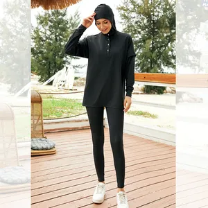 2022 블랙 겸손한 활성 착용 hijab 이슬람 운동복 이슬람 실행 activewear 러닝 체육관 착용