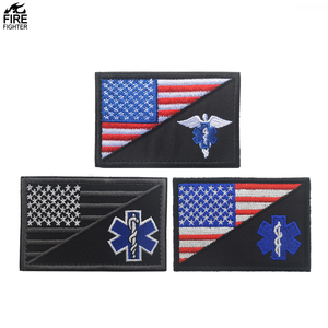 EE. UU. Bandera americana Rescate Bomberos Paramédico Médico Parche Bordado Suministros - Product Image 2