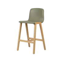 Tabouret de bar moderne en bois de hêtre rembourré avec dossier et assise rembourrés pour café commercial, bistrot, hôtel, comptoir, restaurant