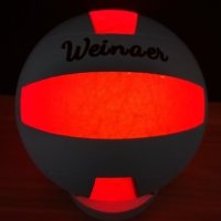 Balle de volley-ball de plage en caoutchouc avec logo personnalisé lumineux LED lueur dans l'obscurité pour jouer au volley-ball en caoutchouc naturel