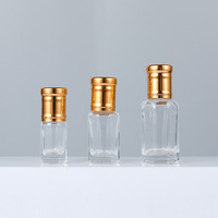 Flacons de parfum à bille en verre miniatures de haute qualité 3ml 6ml 9ml 12ml, design élégant avec capuchon en aluminium doré plat et orné de pierres précieuses