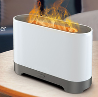 Nouvel Humidificateur d'Air à Arôme Flamme 120ml Atomiseur d'Eau USB 7Led Lumière Colorée Diffuseur de Feu Diffuseur d'Huiles Essentielles Arrêt Automatique
