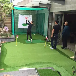 Filet de cage de golf robuste personnalisé en usine aides à l'entraînement pliables portables filets d'entraînement Cage de golf frapper avec tapis