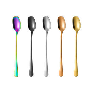 Cuchara para Café de Acero Inoxidable con Baño de Oro Rosa, Mango Largo, Cuchara para Helado con Cabeza Cuadrada, Cuchara para Postre - Product Image 6