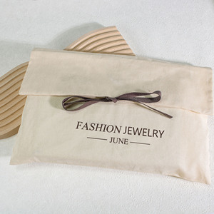 Pochette à bijoux en coton avec logo personnalisé imprimé pour parfums et bijoux, vente en gros - Product Image 2