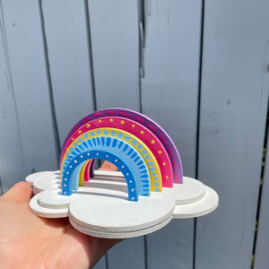Jouets éducatifs en bois personnalisés, à construire et peindre, votre propre Kit arc-en-ciel, cadeaux d'anniversaire pour enfants, <span class=keywords><strong>2022</strong></span> pièces - Product Image 4