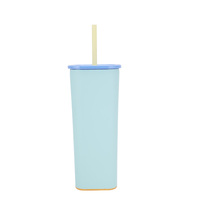 Gobelet personnalisé à double paroi et à café réutilisable pour enfants avec logo, couvercle, paille pour le voyage, vente en gros, coffret cadeau