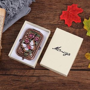 European-Style Metal Eco-friendly Butterfly-Shaped <b>Mirror</b> Copper-Colored Vintage Portable Small Pocket Folding Double-Sided - Product Image 4