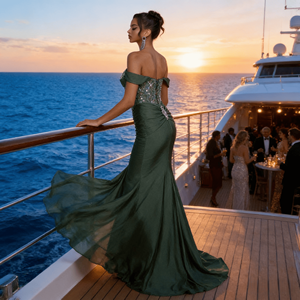 Nuovo Abito <span class=keywords><strong>Monospalla</strong></span> con Volant e Fiori, Lunghezza a Terra, Aderente, con Reggiseno Incorporato, Schiena Scoperta, Elasticizzato, Elegante e Formale per Serate - Product Image 3