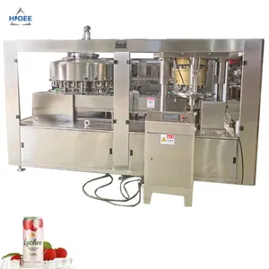 15000BPH fruit flavor beverage soft tin can bottling machine tin coffee cans filling and sealing filling machine