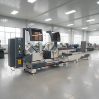 Sierra ingletadora CNC automática de doble cabezal de 500 mm para corte de aluminio en cualquier ángulo