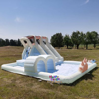 Structure gonflable aquatique personnalisée en gros avec toboggan et piscine pour enfants – Idéale pour le plaisir en extérieur