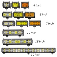 Barre lumineuse LED universelle à 4 LED 12V pour VTT, kit de barre lumineuse LED combinée spot et flood, bande lumineuse LED à 10 rangées de 4 LED, accessoire d'éclairage