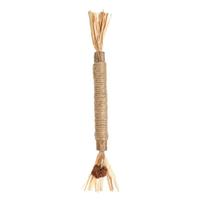 Jouet pour chat en fruit de graine de matatabi naturel, bâtonnet de dentition avec plume de raphia pour le nettoyage des dents du chat et le soulagement de l'ennui, OEM