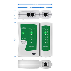 เครื่องทดสอบสายเคเบิลเครือข่าย RJ45 เครื่องทดสอบสายอีเธอร์เน็ต เครื่องมือทดสอบแลนสำหรับ Cat5 Cat6 CAT7 8P 6P สายแลน และสายโทรศัพท์ RJ11 - Product Image 4