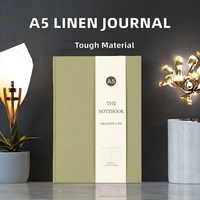 Carnet personnalisé en lin à couverture rigide A5, 100 feuilles, agenda élégant, fournitures scolaires, impression numérique de haute qualité Kettlebrldge avec plastification