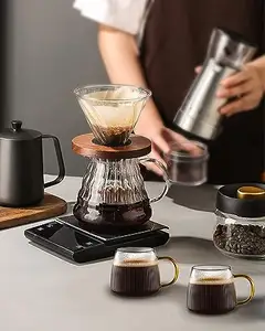 Set gelas kopi 2 gelas minum, gelas teh bening Gelas borosilikat