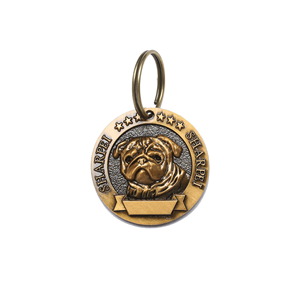 Factory Spot Bronze <b>Dog</b> <b>Tag</b> Three-dimensional Relief Engraved Pet <b>Tag</b> Anti Loss <b>Identity</b> <b>Dog</b> <b>Tags</b> With Chain - Product Image 1