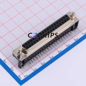 X0337FT7B2 D-Sub/VGA Connector Bent Lead Through Hole Connector Standard D-Sub Female 37P Right Angle Insert - Product Image 1